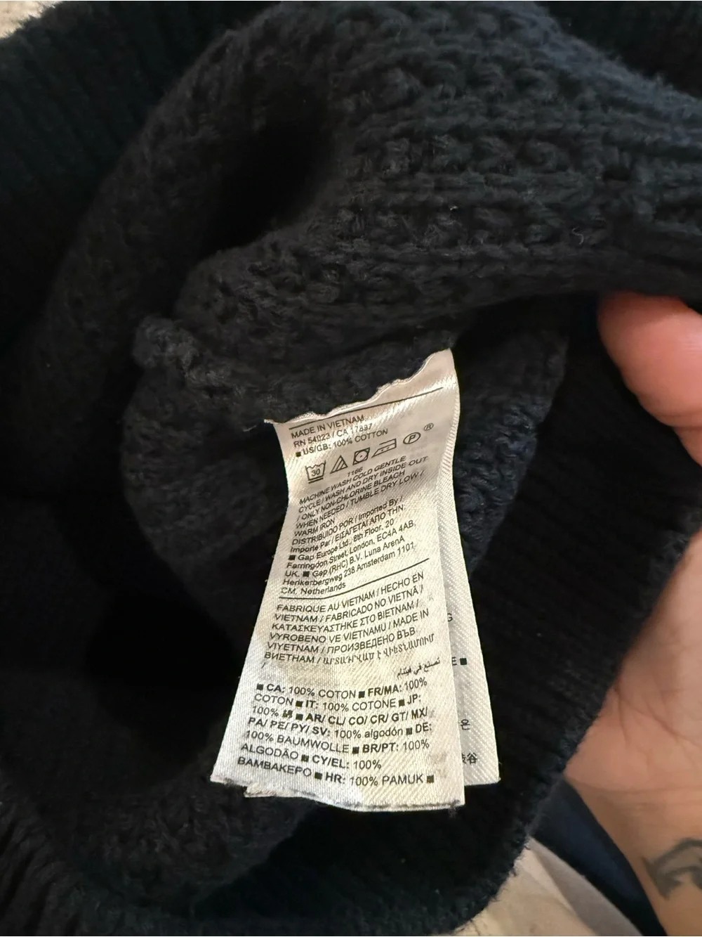 Banana Republic Black Cable Knit Cotton Sweater